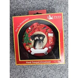 Schnauzer Hand Painted Christmas Dog Ornament .This Can Be Personalized For You